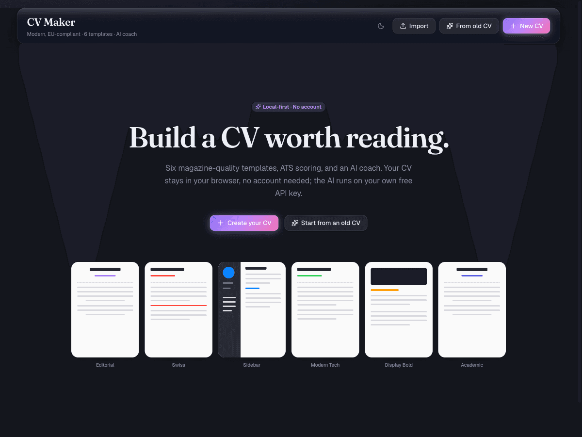 CV Maker screenshot