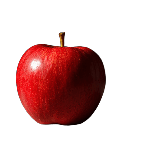 Same apple with the background removed